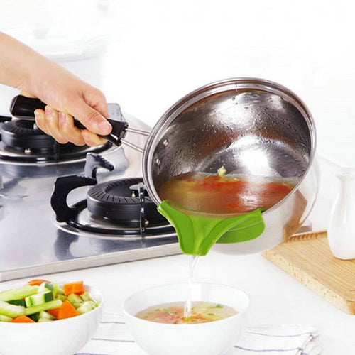 Silicone Anti-spill Drain Pans Round Rim Deflector Liquid Soup Diversion Mouth