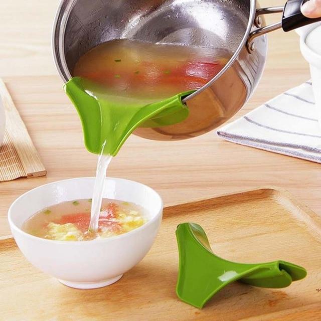 Silicone Anti-spill Drain Pans Round Rim Deflector Liquid Soup Diversion Mouth