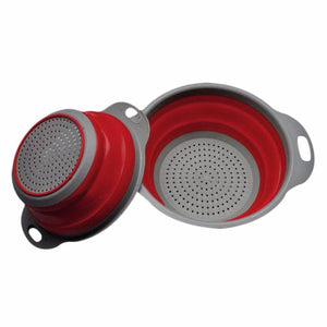 Set Silicone Kitchen Vegetable And Fruits Washing Drying Folding Rack Strainer Holder