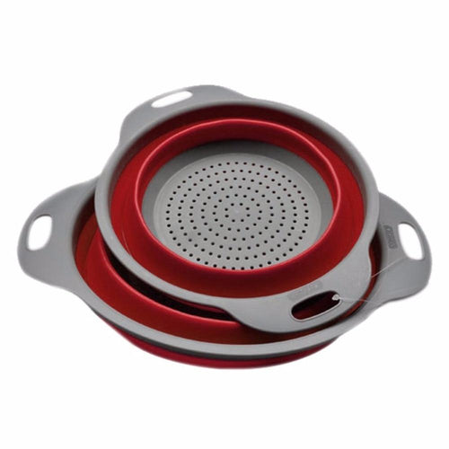 Set Silicone Kitchen Vegetable And Fruits Washing Drying Folding Rack Strainer Holder